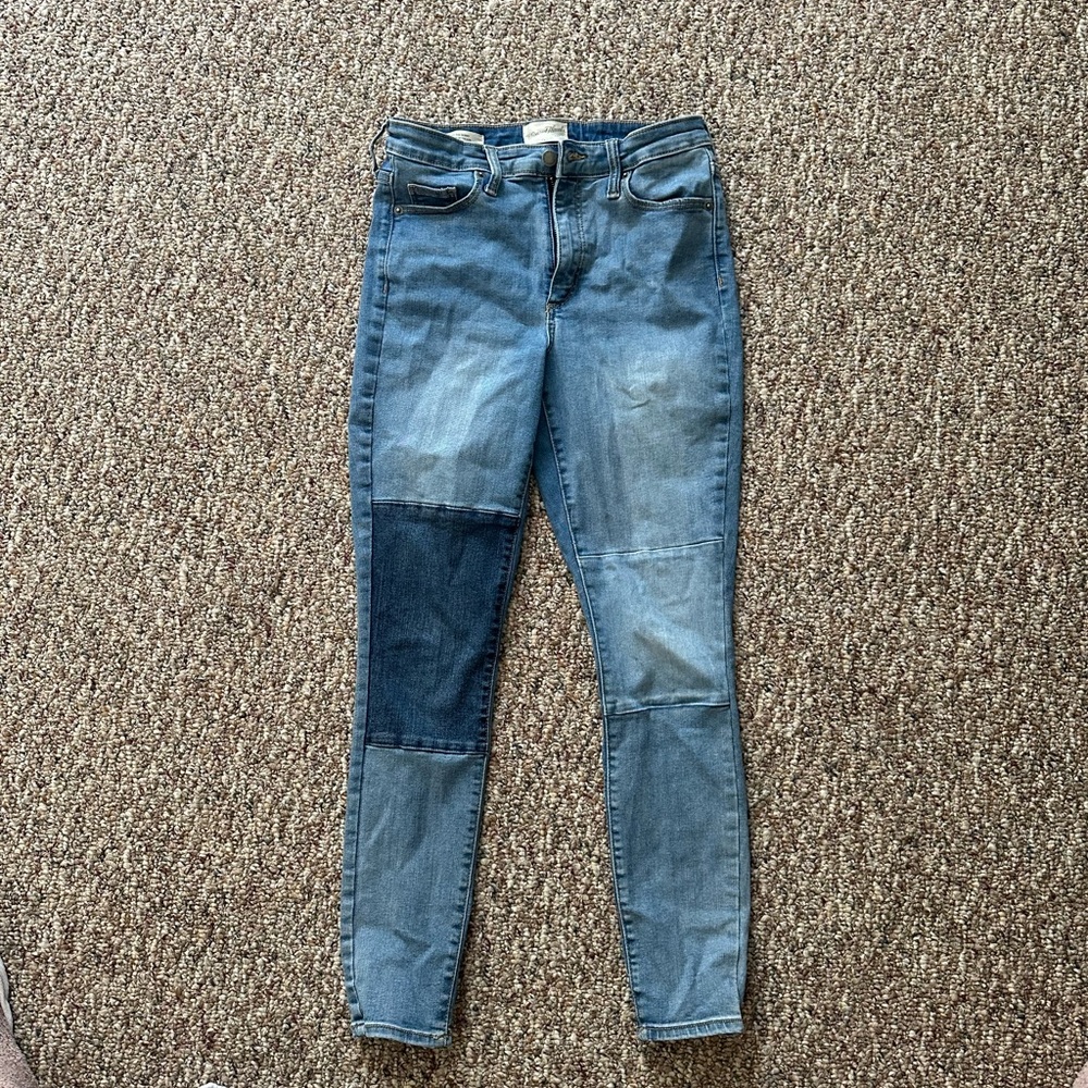 Universal Thread Women's Blue Patchwork Skinny Jeans